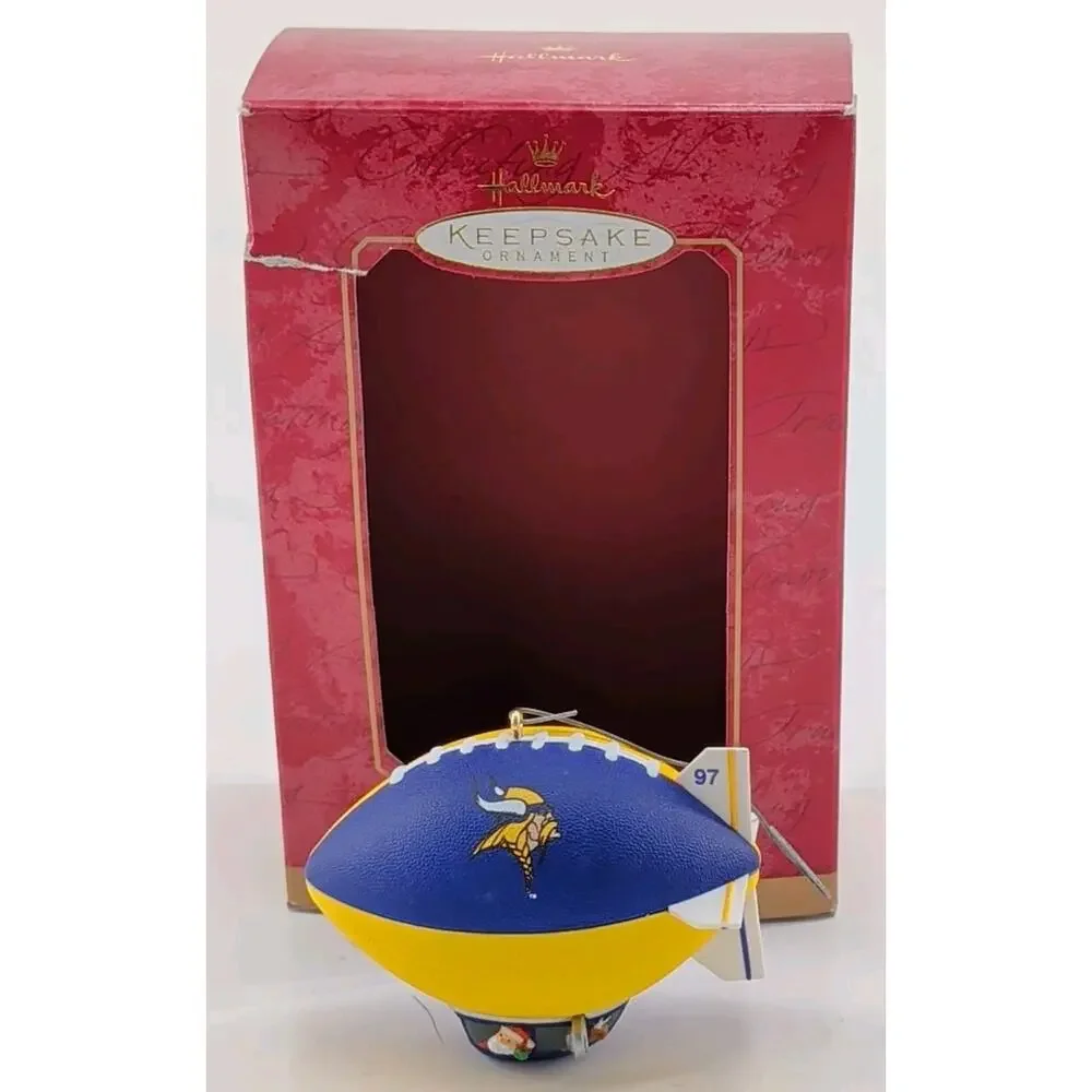 Lot of 3 Vintage Minnesota Vikings Hallmark Keepsake Ornaments 1997 1998 NFL